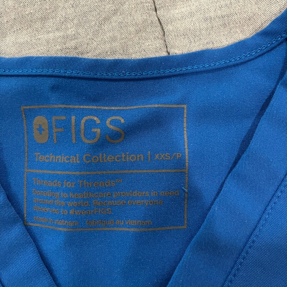 Figs Royal Blue Technical Collection Scrub Top